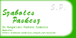 szabolcs paskesz business card